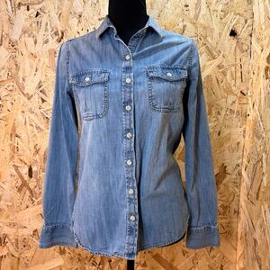 100% Cotton - Denim Blue Shirt - Everyday Staple - Modern Cowgirl - Size S